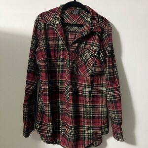 Cotton Express Red and Black Plaid Shirt
